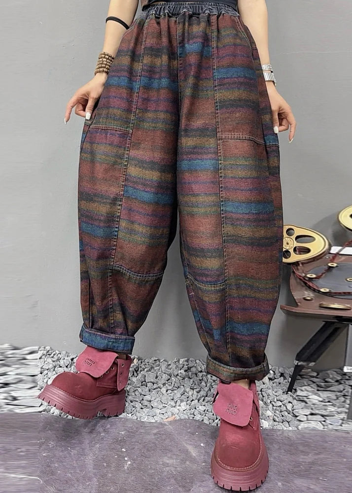 Pantalon Femme Rayé Confort Automnal 2