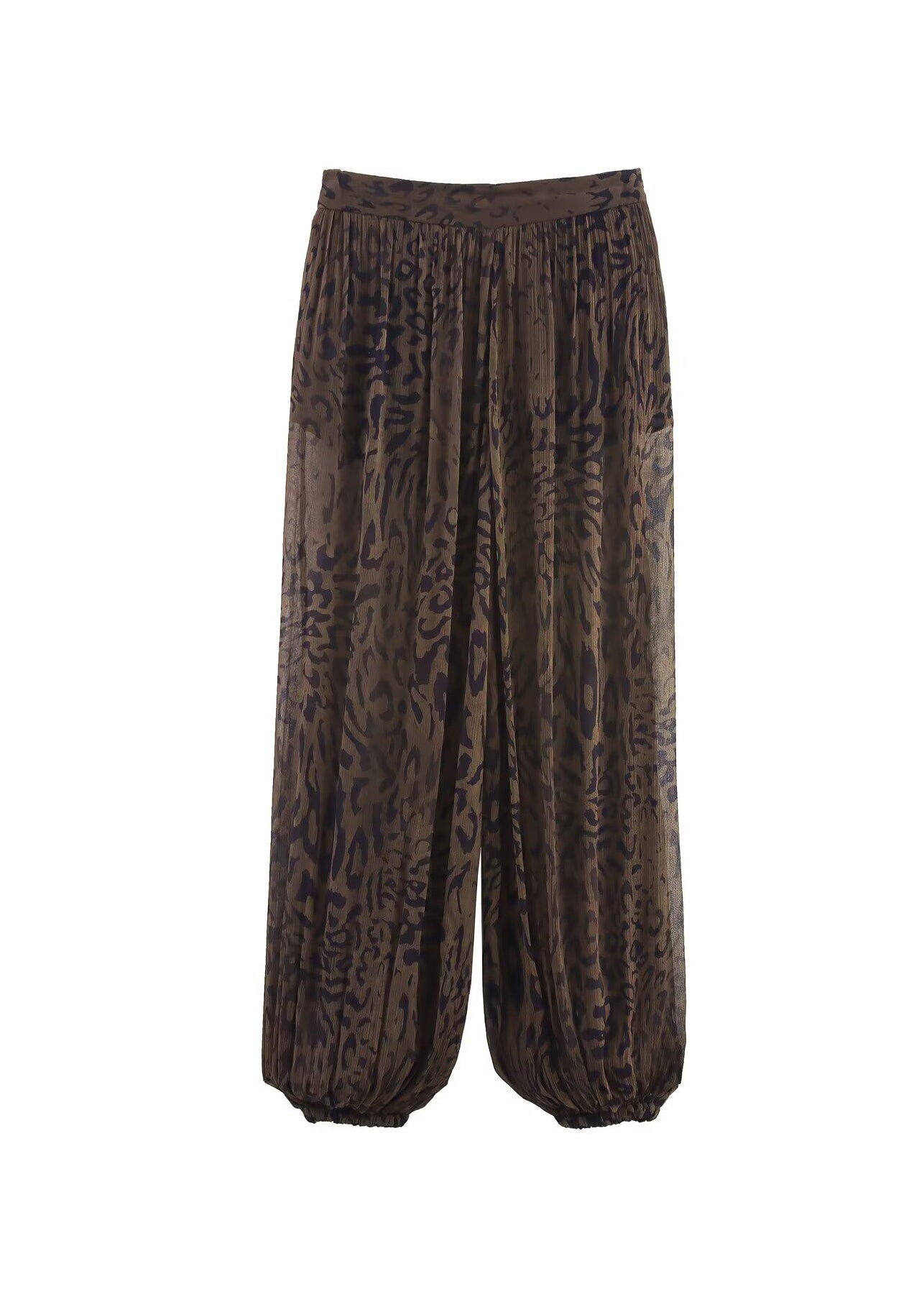 Pantalon Femme Style Lanterne Imprimé Léopard 4