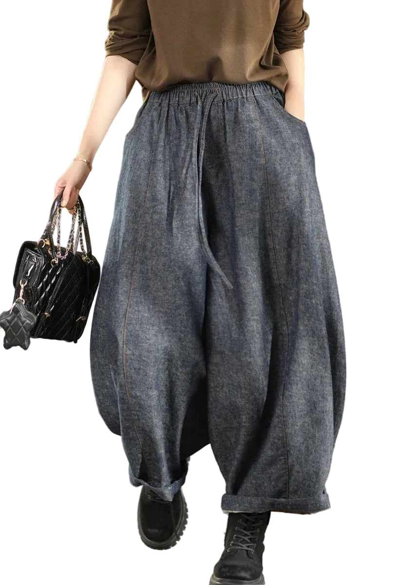 Pantalon Femme Style Lanterne Taille Élastique 0