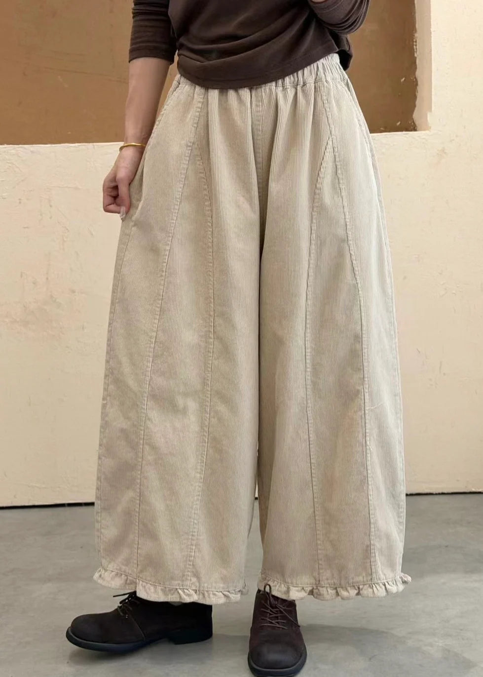 Pantalon Femme Style Patchwork Automnal à Taille Élastique 2