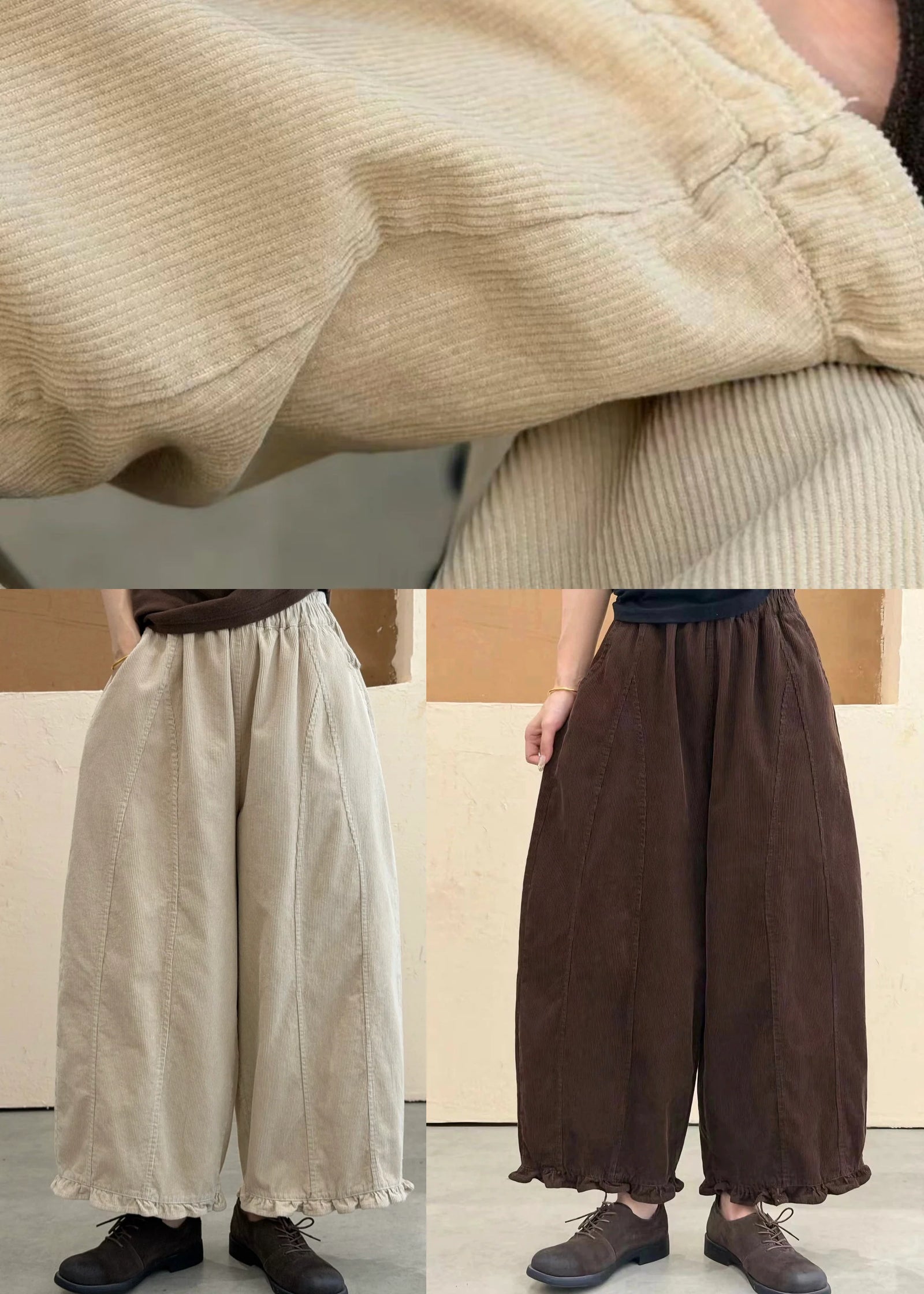 Pantalon Femme Style Patchwork Automnal à Taille Élastique 4