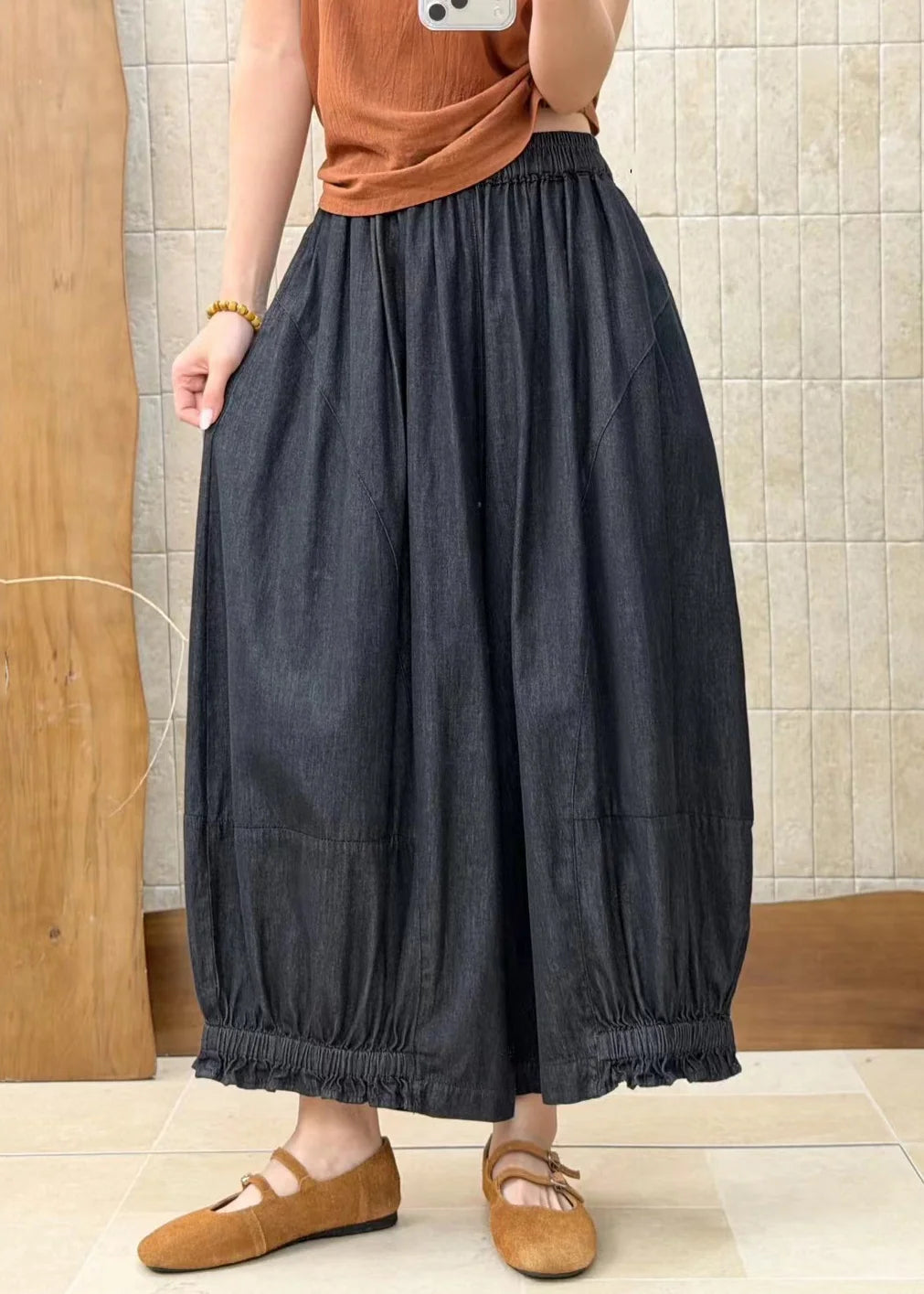 Pantalon Femme Style Patchwork à Taille Élastique 3