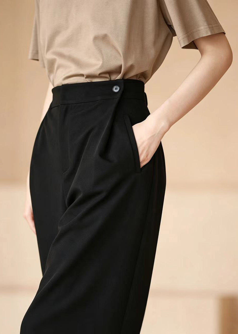 Pantalon Femme Taille Haute Coupe Large 4
