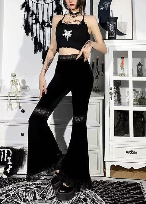 Pantalon Femme Taille Haute Patchwork Automnal 1