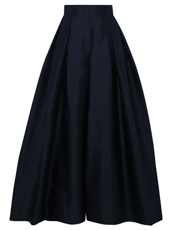 Pantalon Femme Taille Haute Plissé Jambes Larges 2
