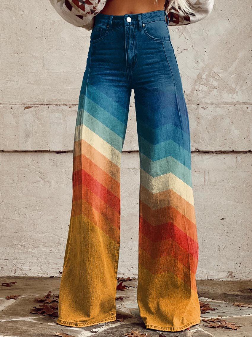 Pantalon Femme Zigzag Rétro 1