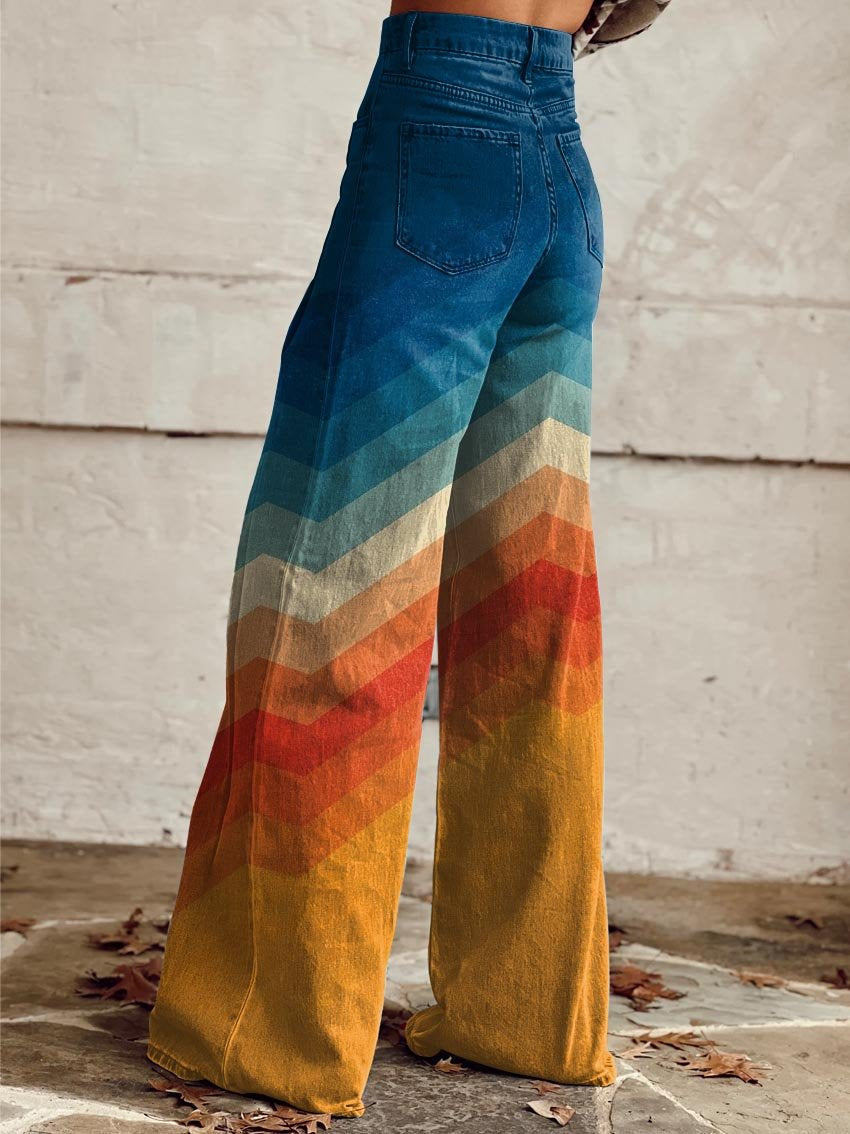 Pantalon Femme Zigzag Rétro 2