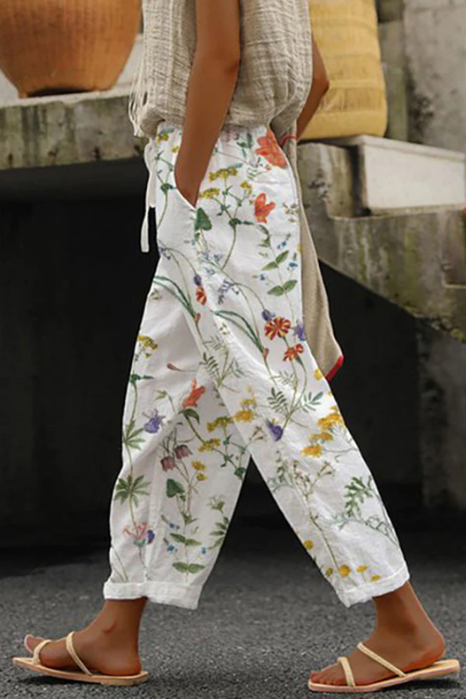 Pantalon Femme à Poches Boutonnées Imprimé Unique 6