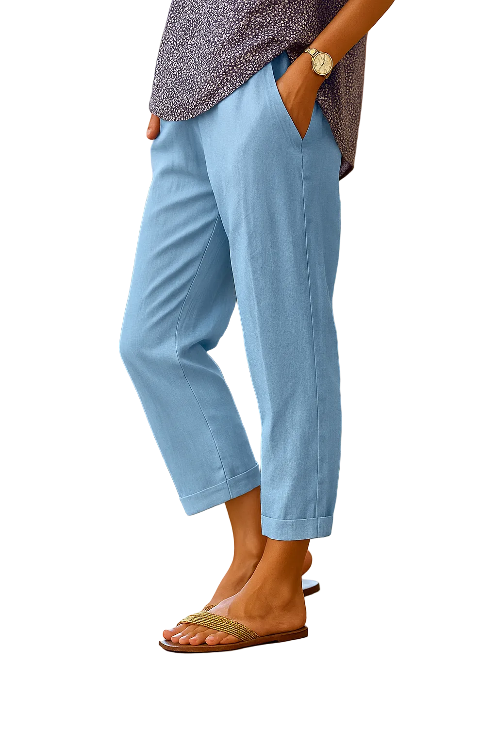 Pantalon Fluide Femme Décontracté pour Été 4