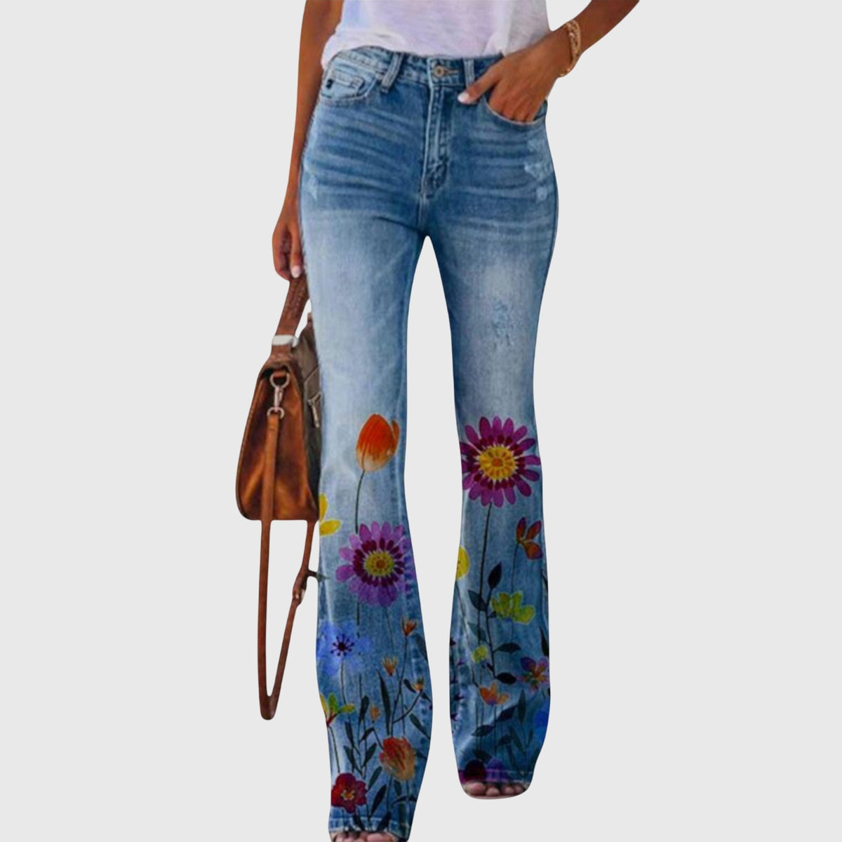 Pantalon Fluide Femme Large Floral Chic 1