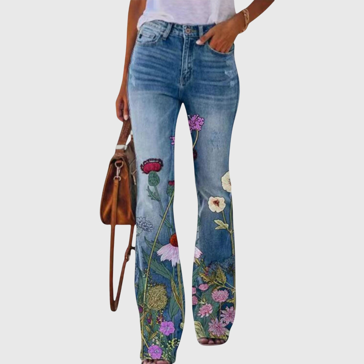 Pantalon Fluide Femme Large Floral Chic 3