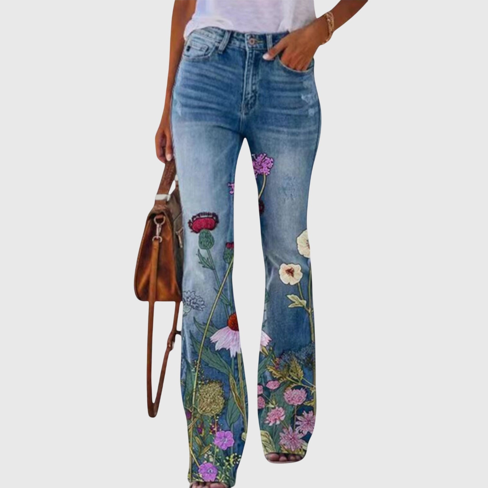 Pantalon Fluide Femme Large Floral Chic 3