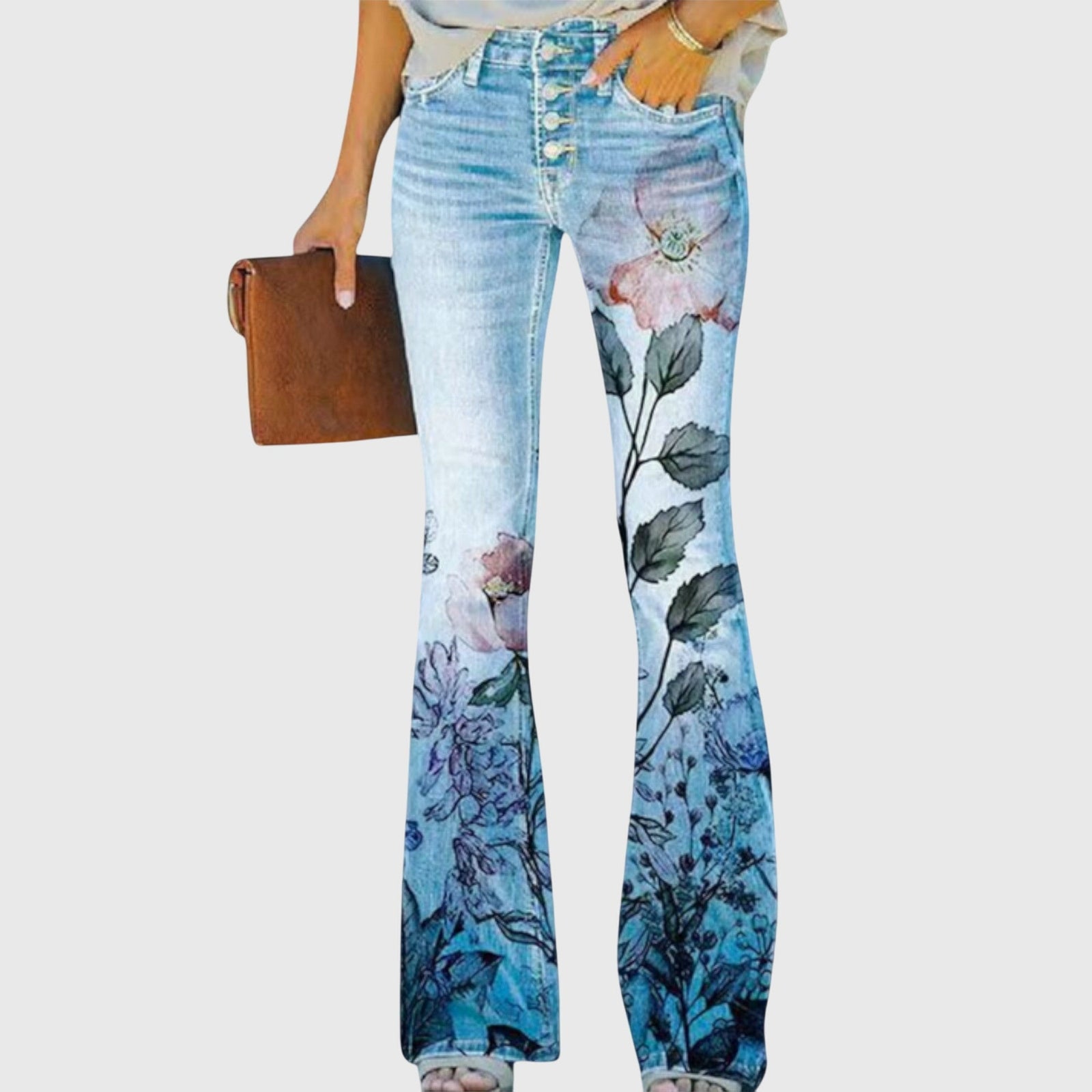Pantalon Fluide Femme Large Floral Chic 4