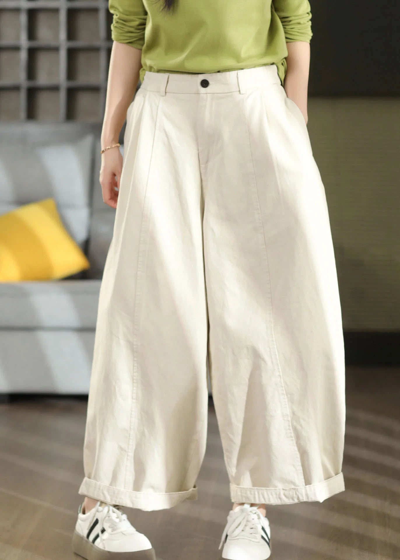 Pantalon Fluide Femme Large Oversize Style Décontracté Automnal 1