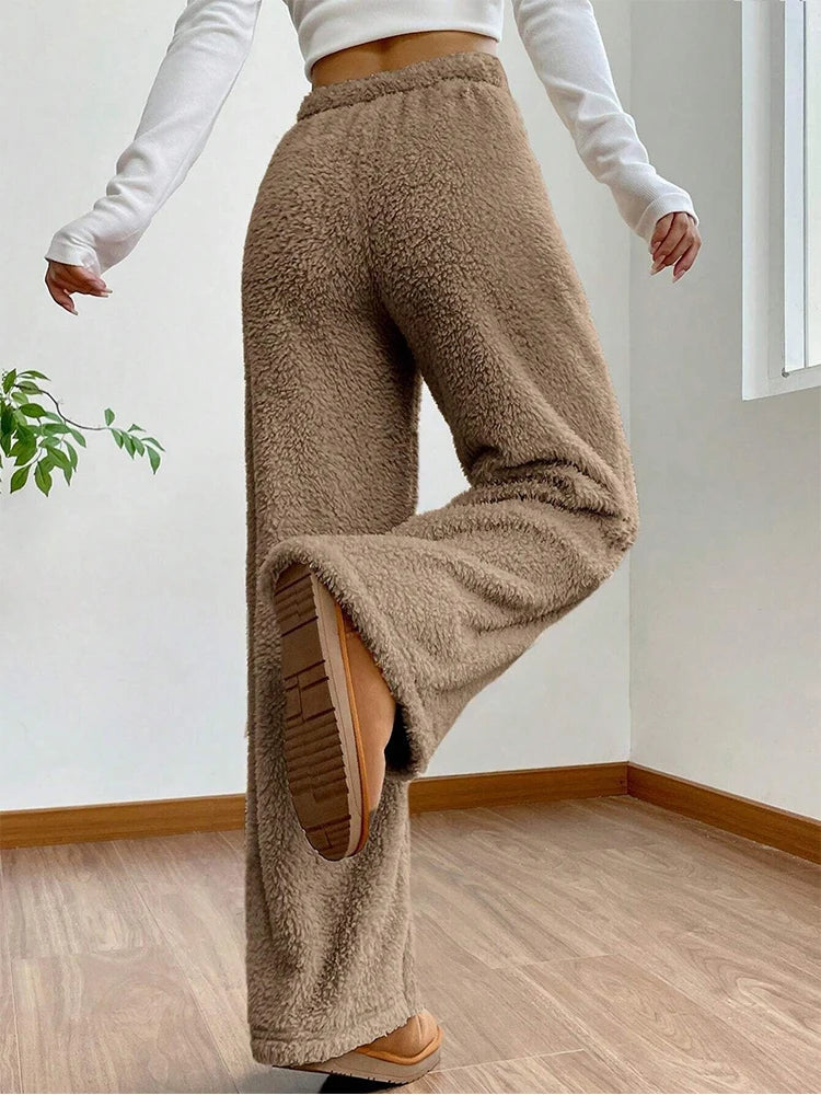 Pantalon Fluide Femme Taille Haute Ample Casual 1