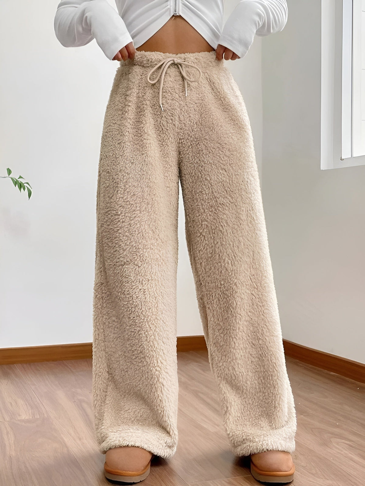 Pantalon Fluide Femme Taille Haute Ample Casual 2