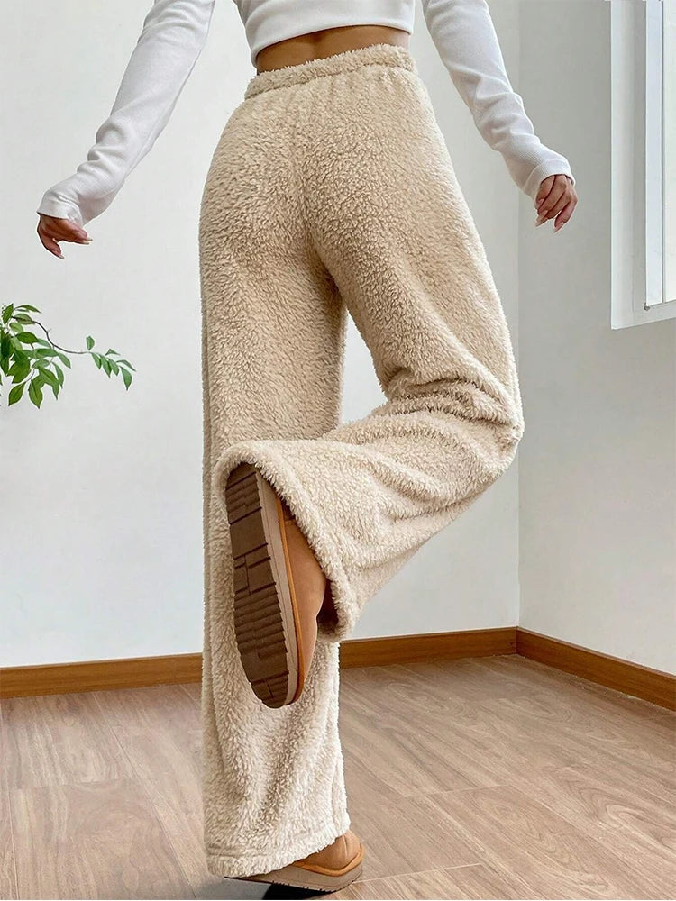 Pantalon Fluide Femme Taille Haute Ample Casual 3