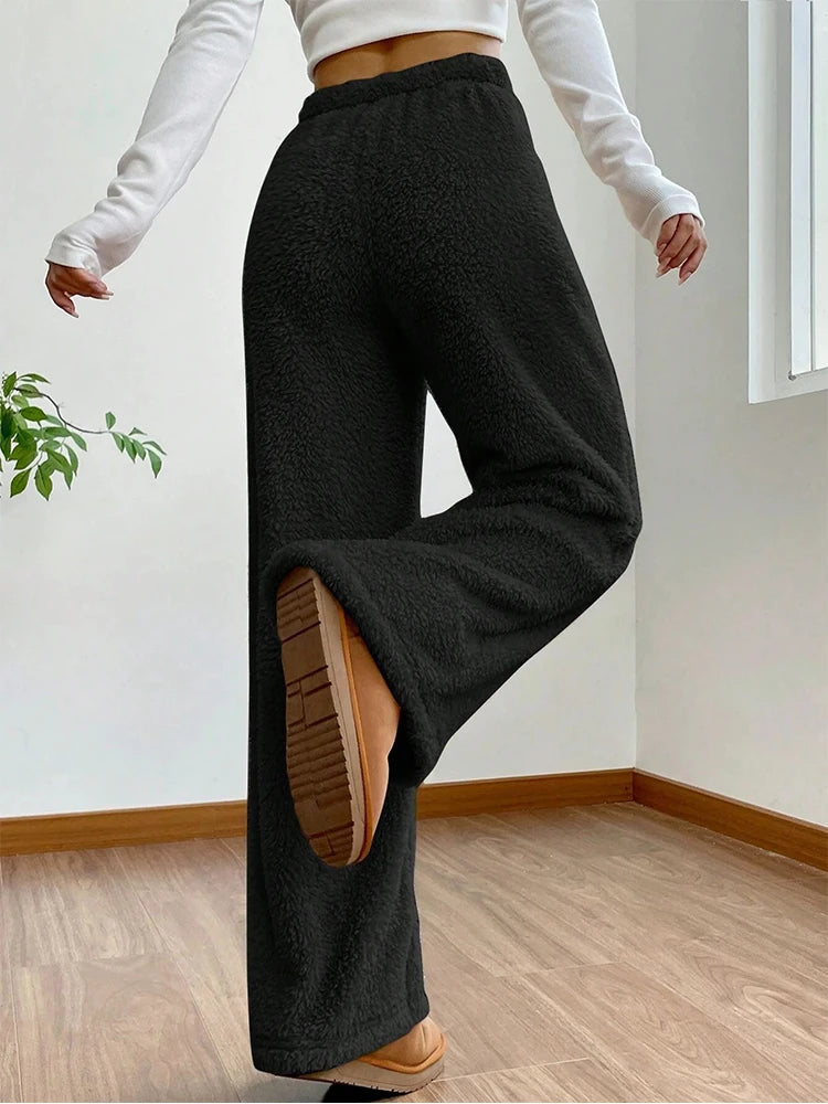 Pantalon Fluide Femme Taille Haute Ample Casual 5