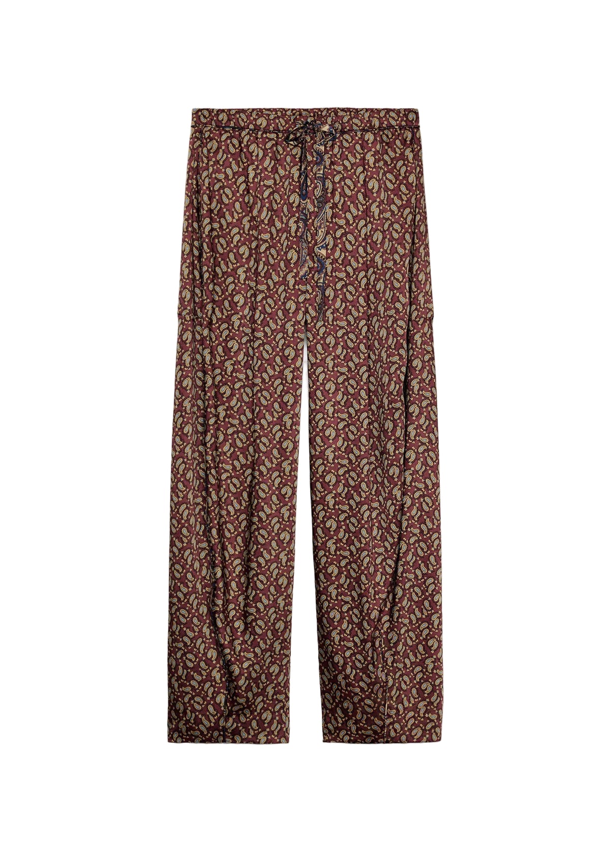 Pantalon Fluide Femme Taille Nouée Style Estival Avec Poches Imprimées 2
