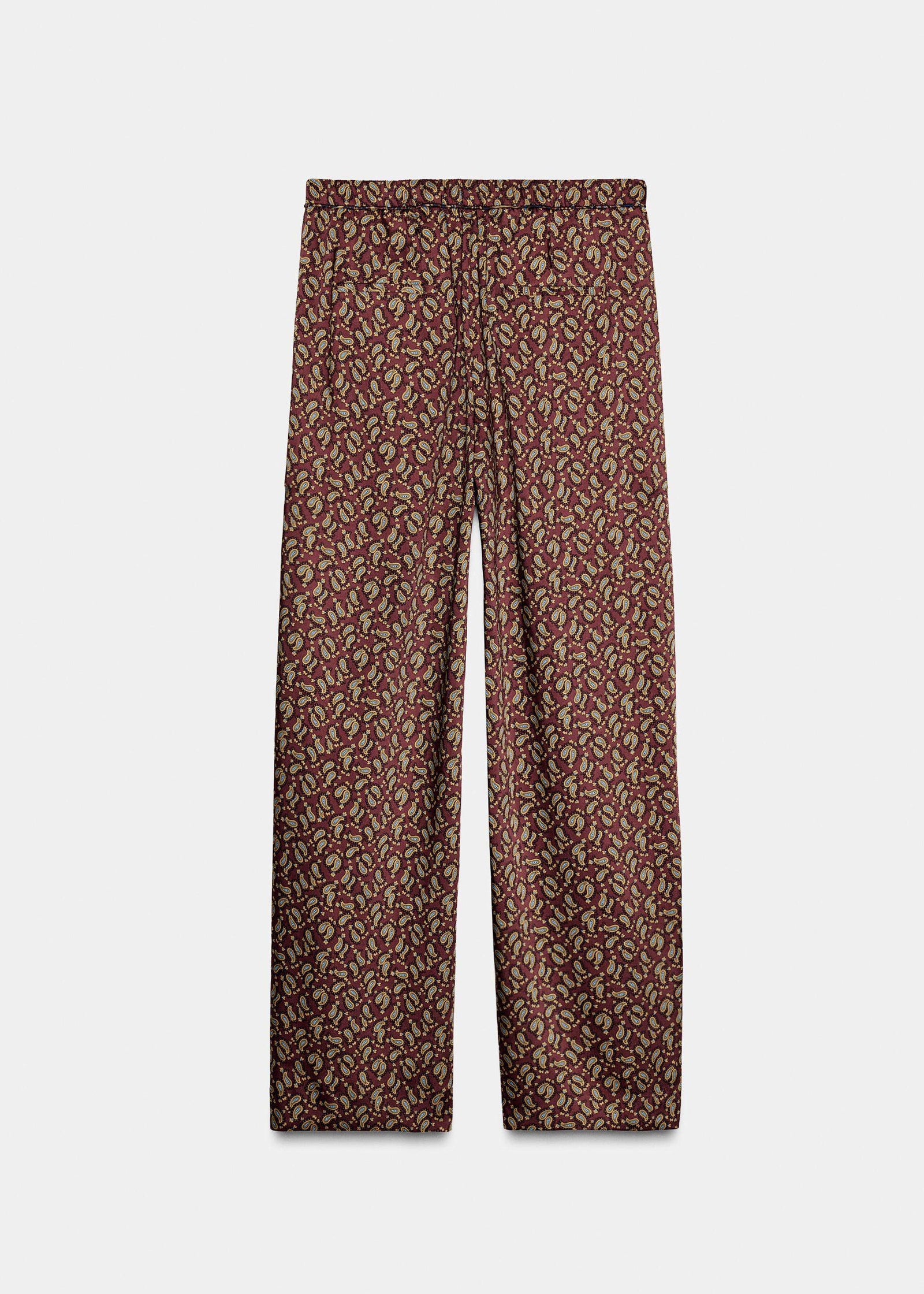 Pantalon Fluide Femme Taille Nouée Style Estival Avec Poches Imprimées 3