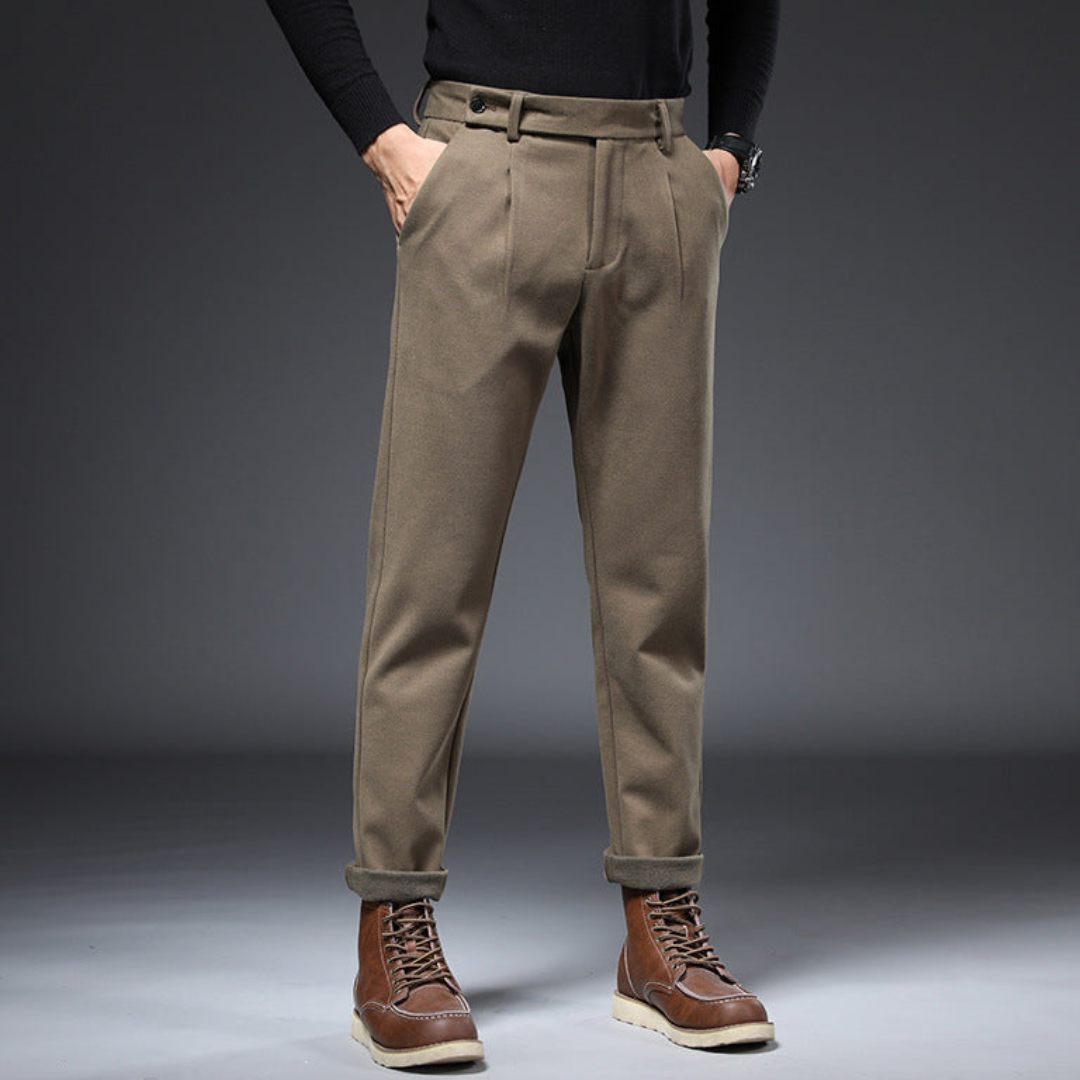 Pantalon Homme Fuselé à Plis Moderne 1