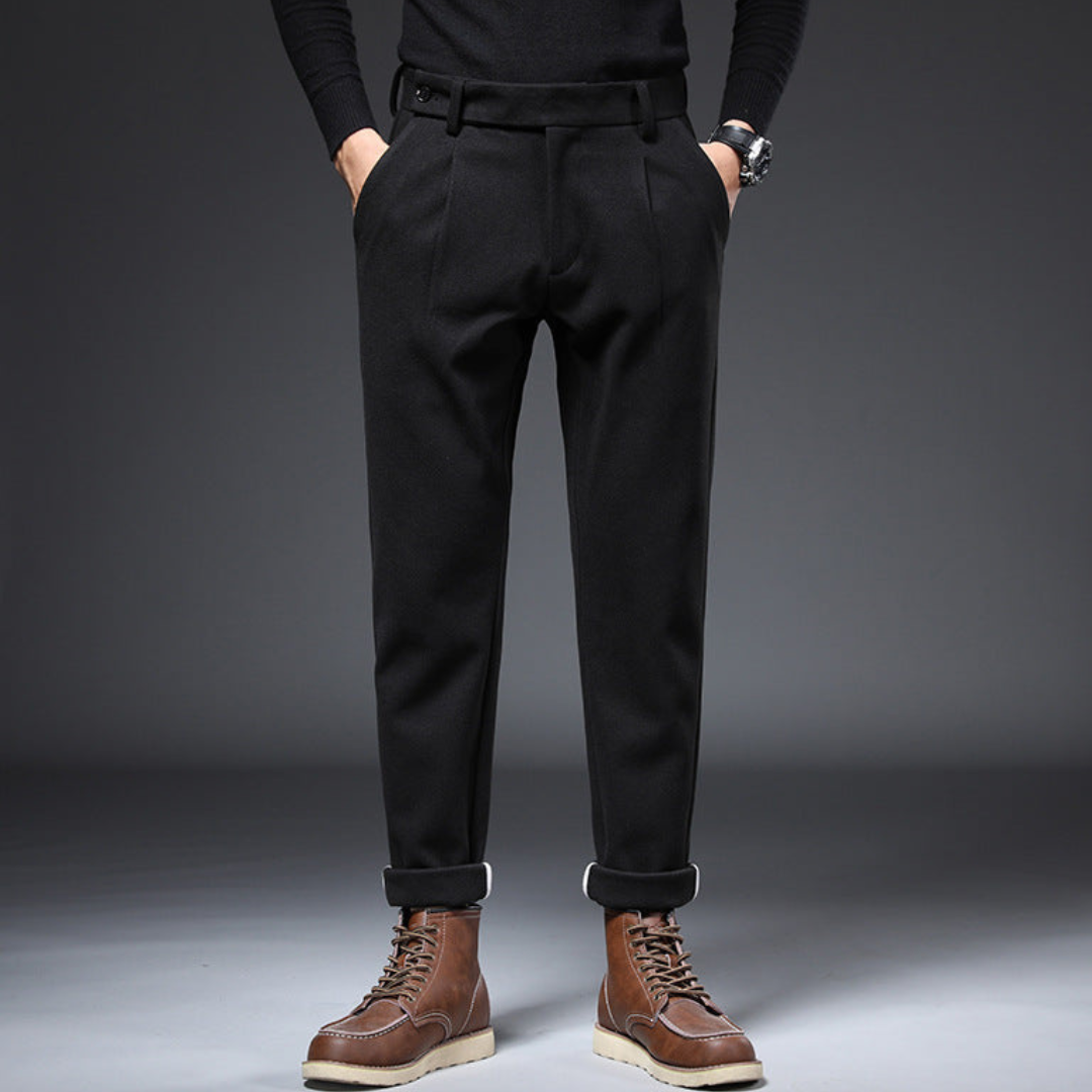 Pantalon Homme Fuselé à Plis Moderne 5