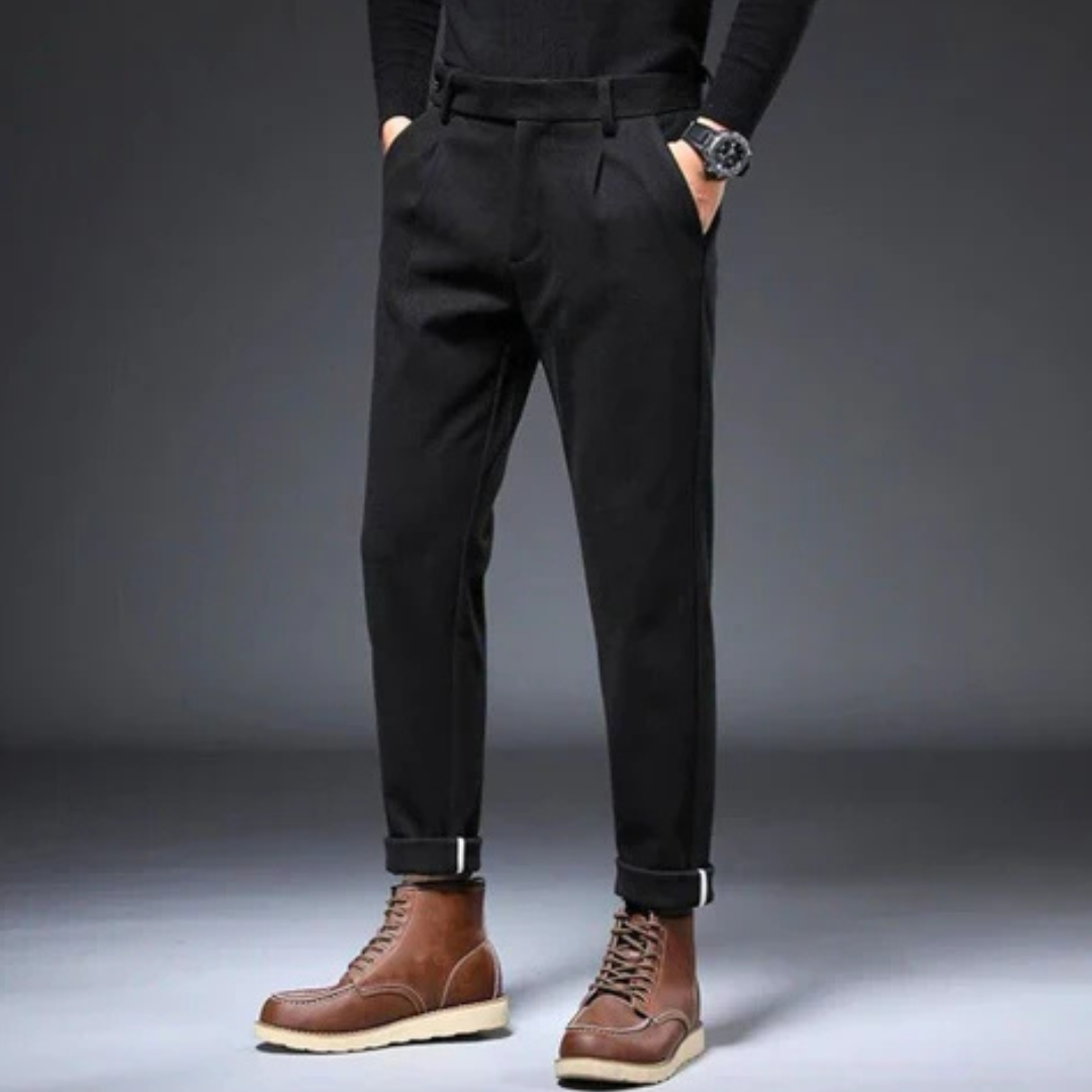 Pantalon Homme Fuselé à Plis Moderne 6