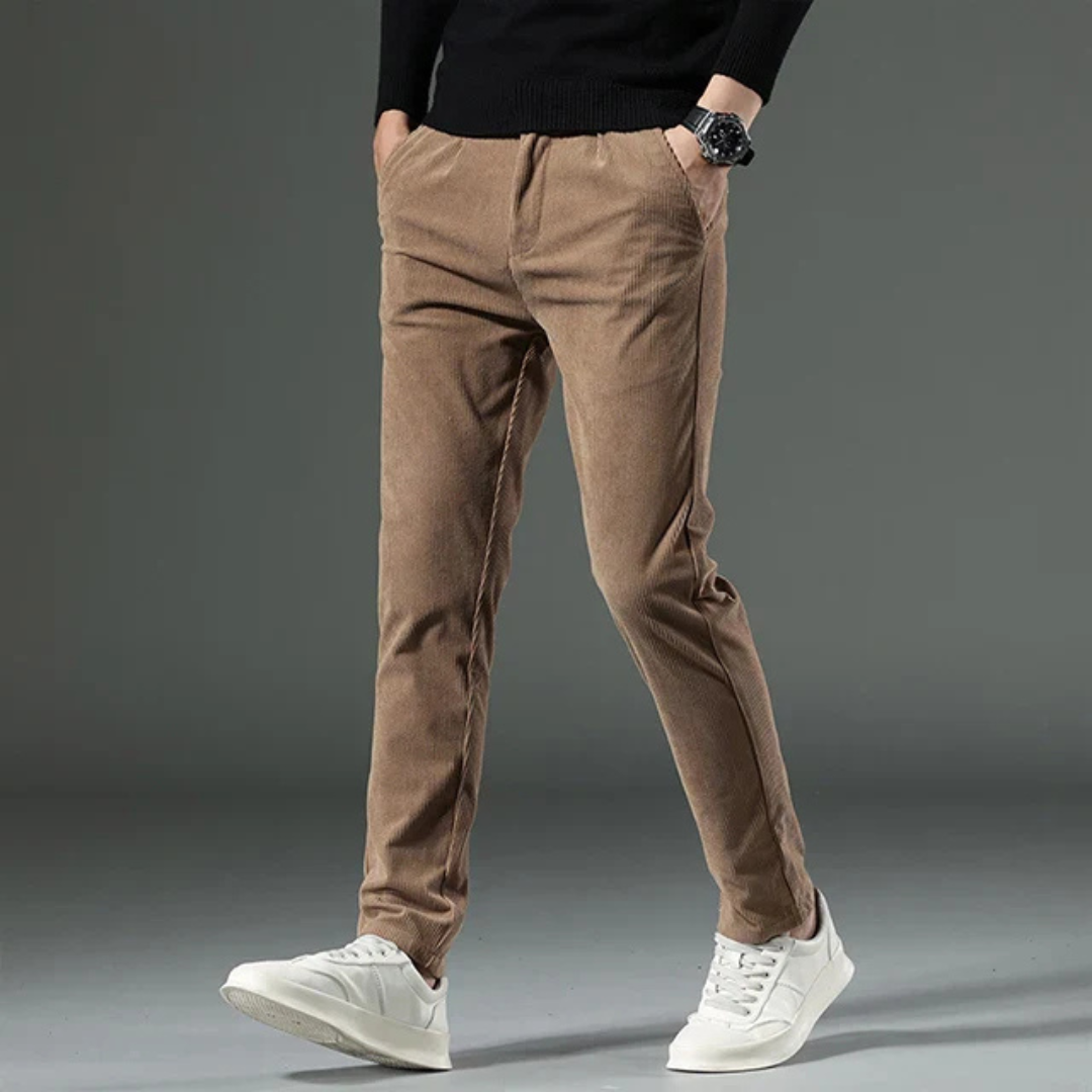 Pantalon Homme Long Côtelé Style Décontracté 10