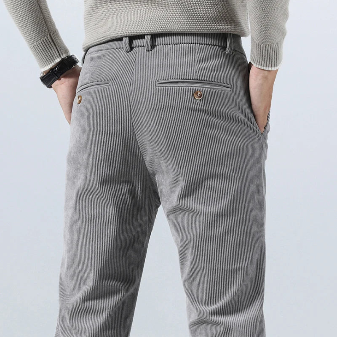 Pantalon Homme Long Côtelé Style Décontracté 2