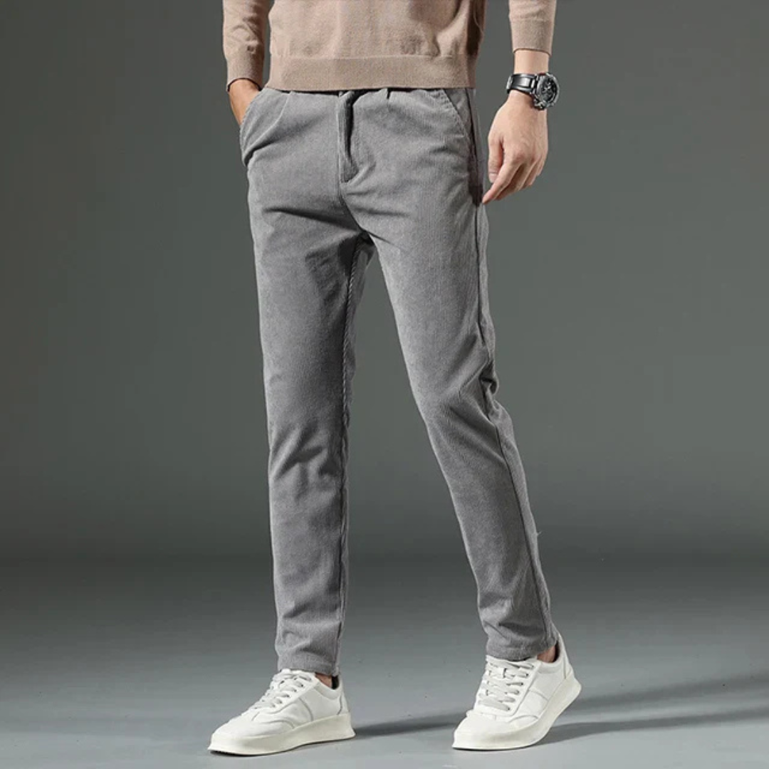Pantalon Homme Long Côtelé Style Décontracté 3
