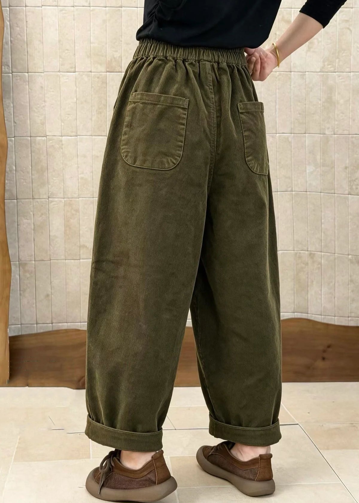 Pantalon Homme Patchwork Style Décontracté Taille Élastique 3