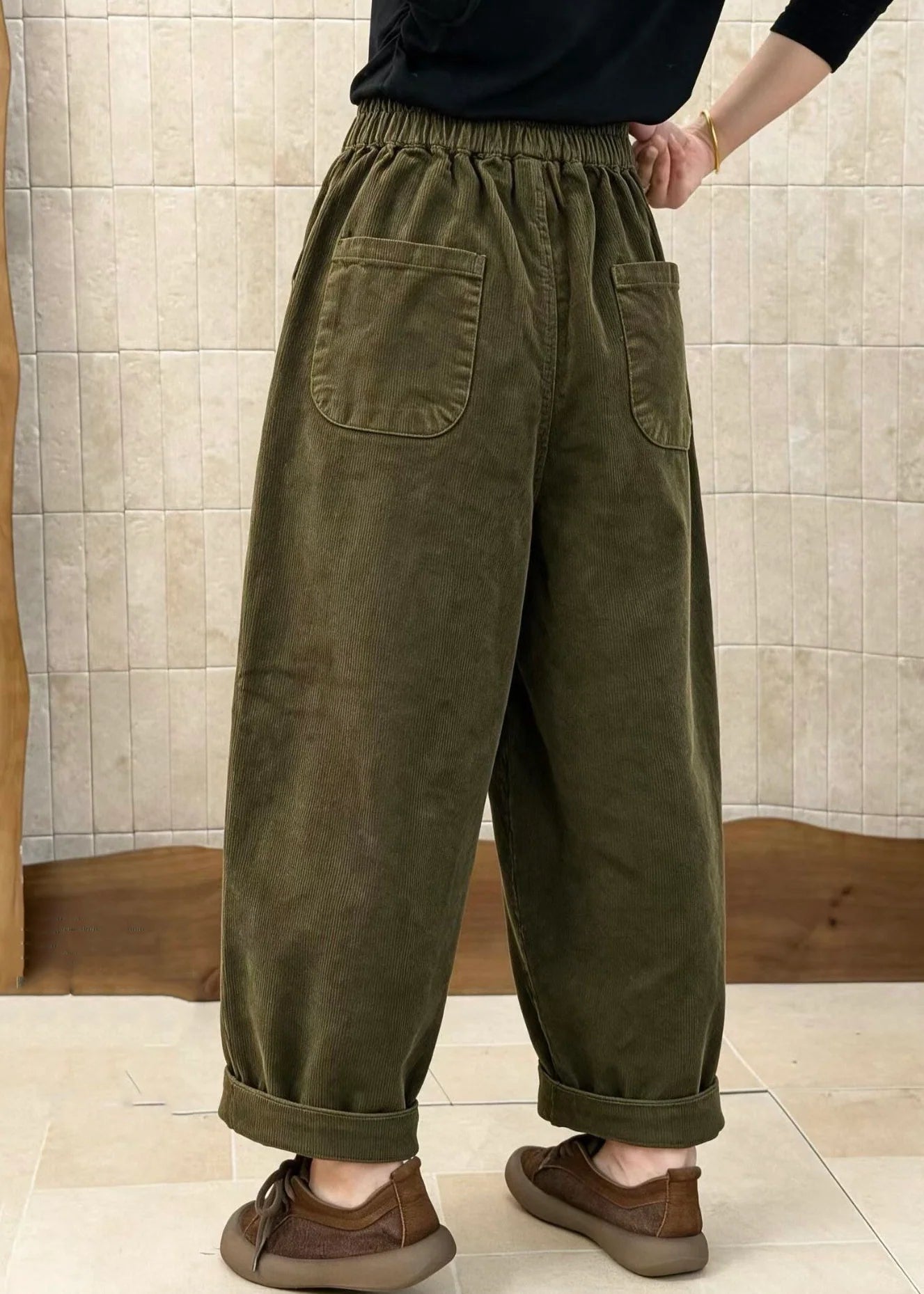 Pantalon Homme Patchwork Style Décontracté Taille Élastique 3