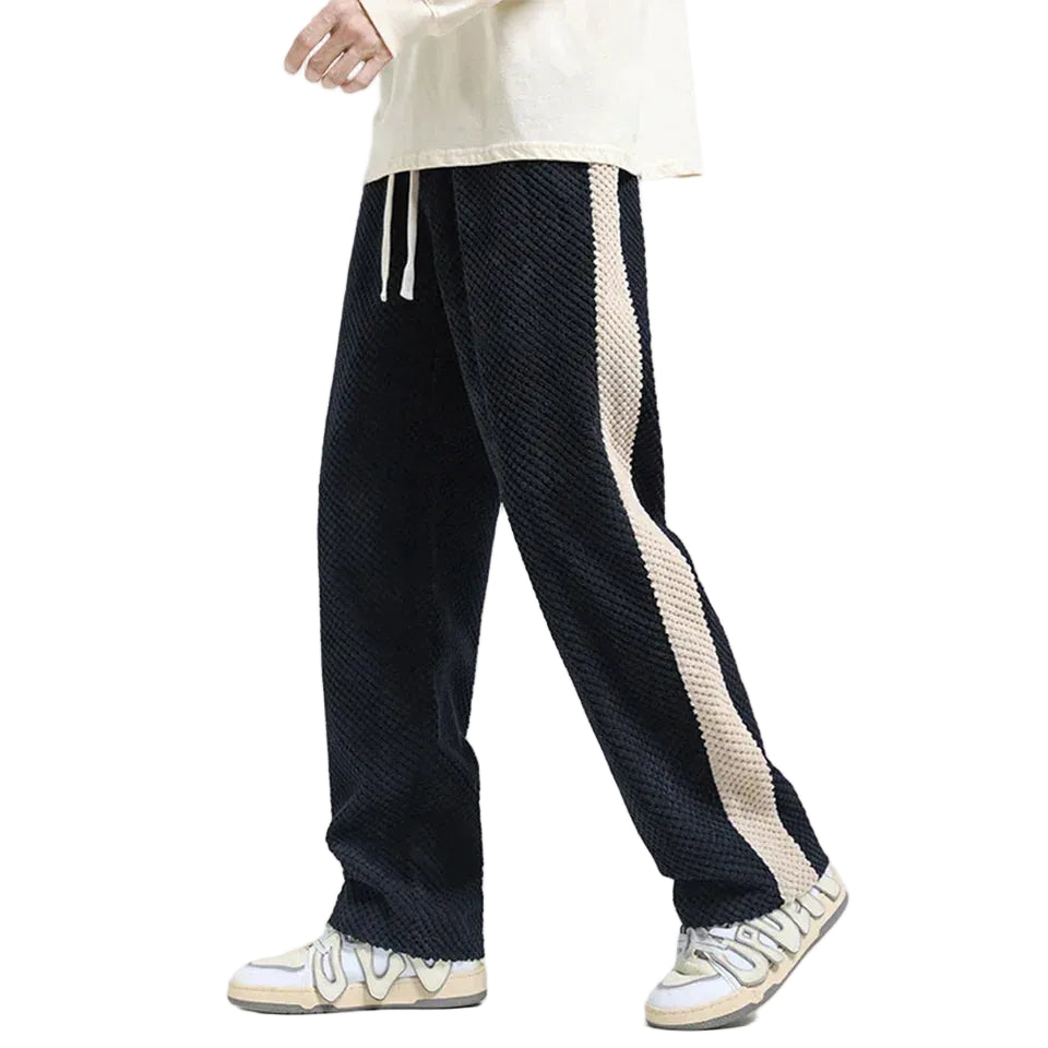 Pantalon Jogging Homme Style Urbain avec Bande Latérale Contrastée 0