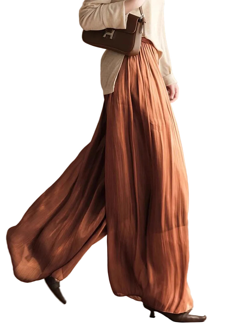 Pantalon Large Femme Taille Élastique Style Décontracté 0
