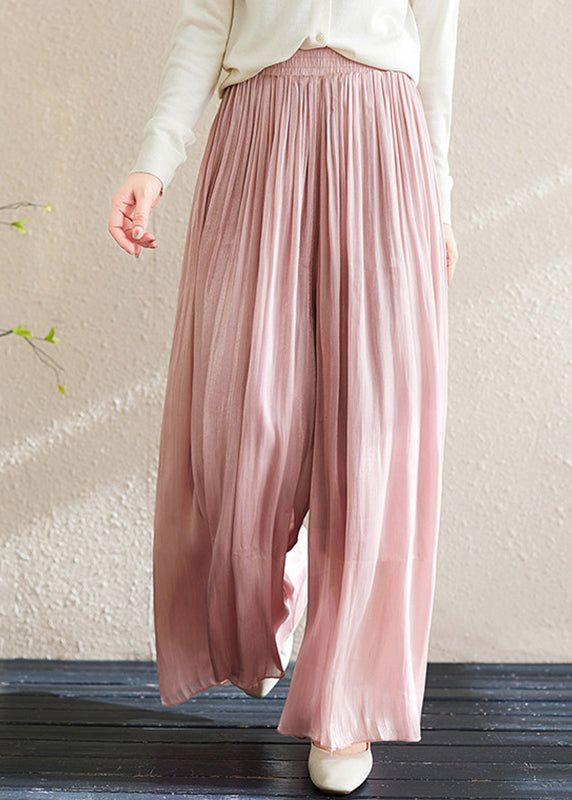 Pantalon Large Femme Taille Élastique Style Décontracté 1