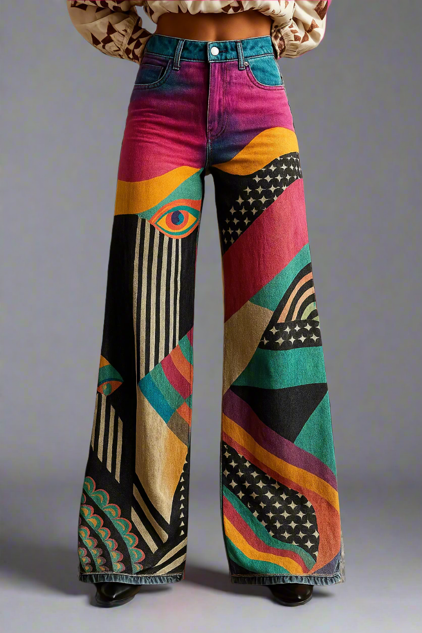 Pantalon Large Graphique pour Femme 1