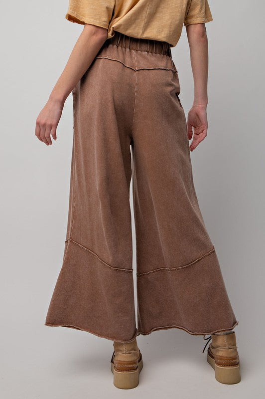 Pantalon Large en Tricot de Terry Minéral pour Femme 2