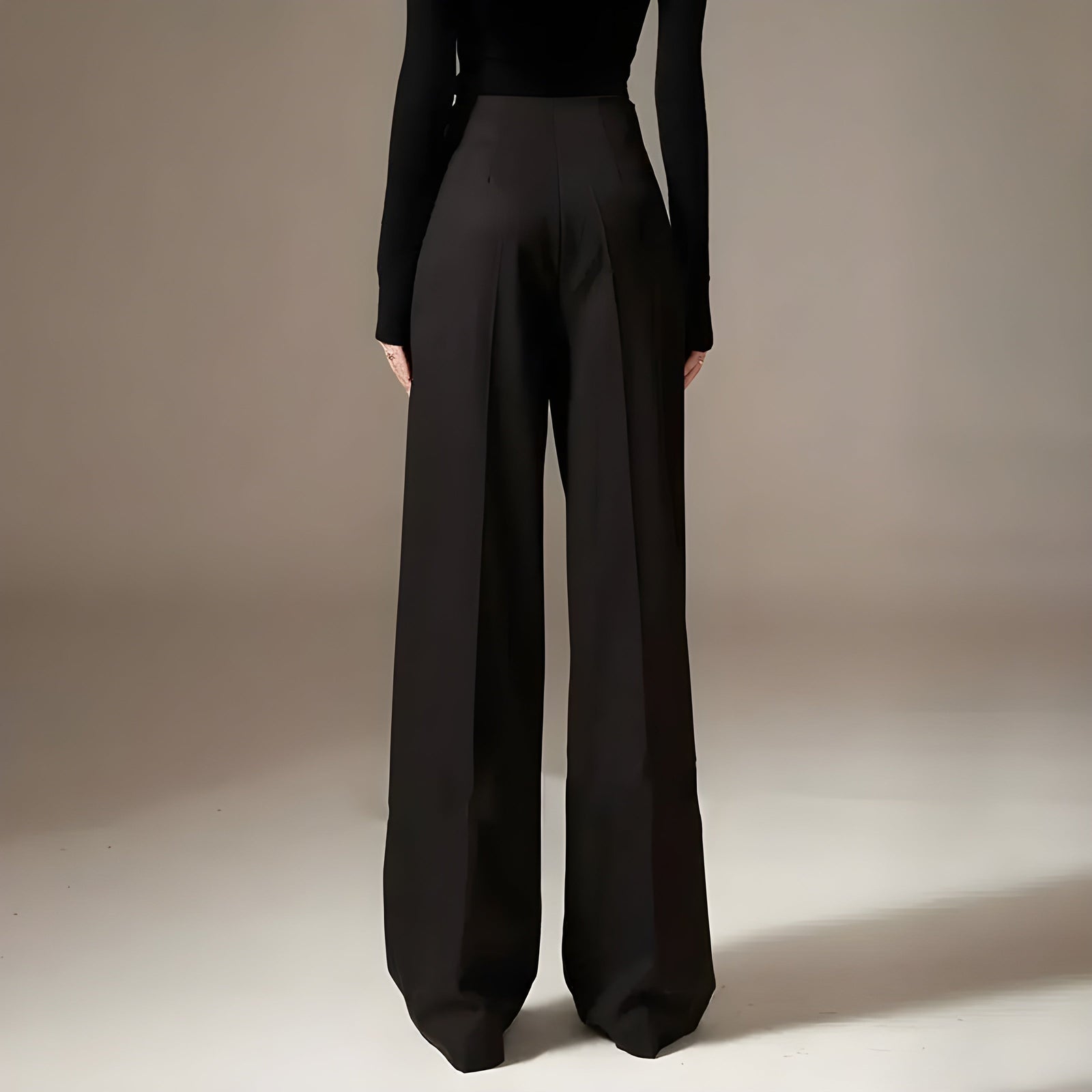 Pantalon Palazzo Plissé Taille Haute 6
