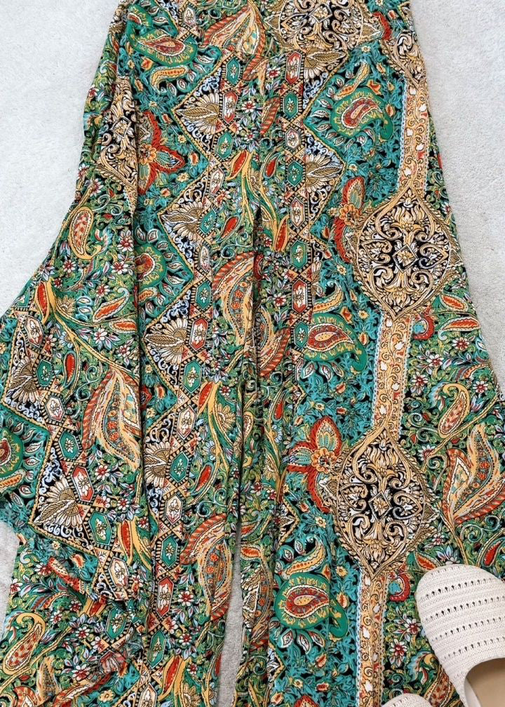 Pantalon ample femme taille haute asymétrique à jambes larges 3