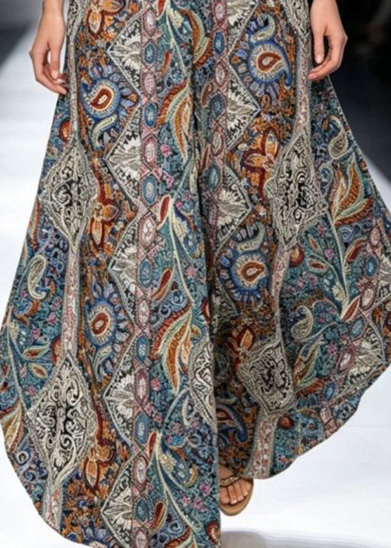 Pantalon ample femme taille haute asymétrique à jambes larges 4