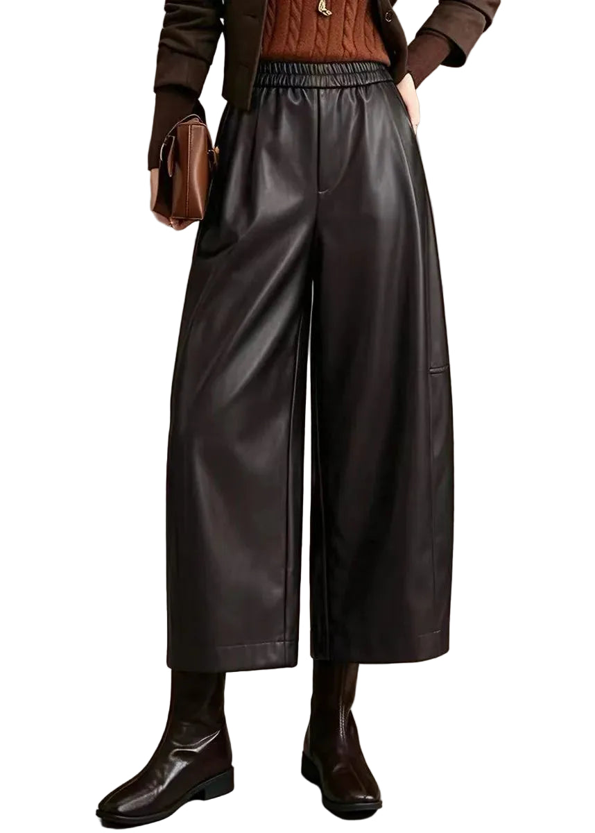 Pantalon court droit pour femme taille élastique 0