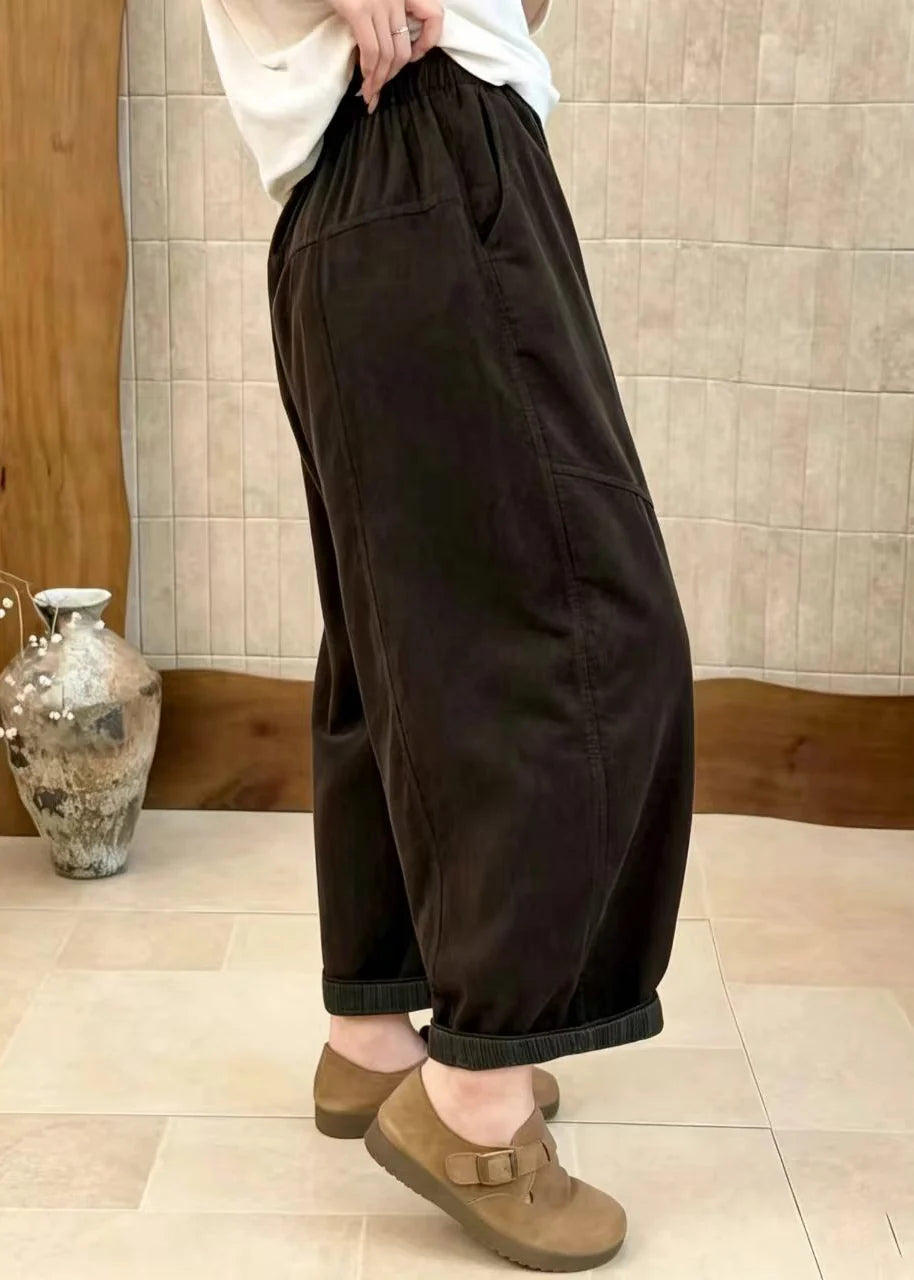Pantalon court femme style décontracté à taille élastique 3