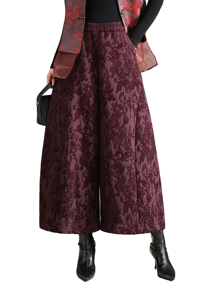 Pantalon court femme taille haute jambes larges style chinois 0