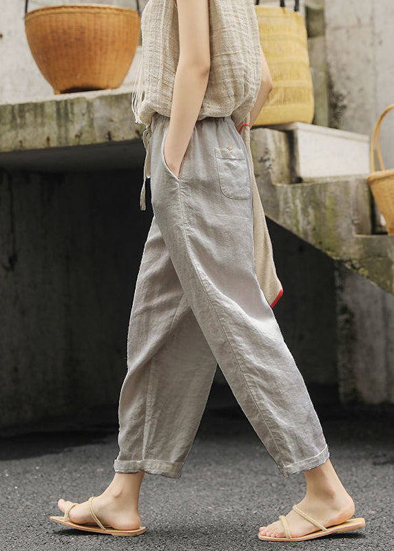 Pantalon d'été pour femmes avec poches blanches 2