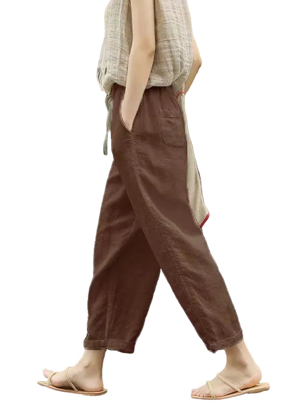 Pantalon d'été pour femmes avec poches blanches 3