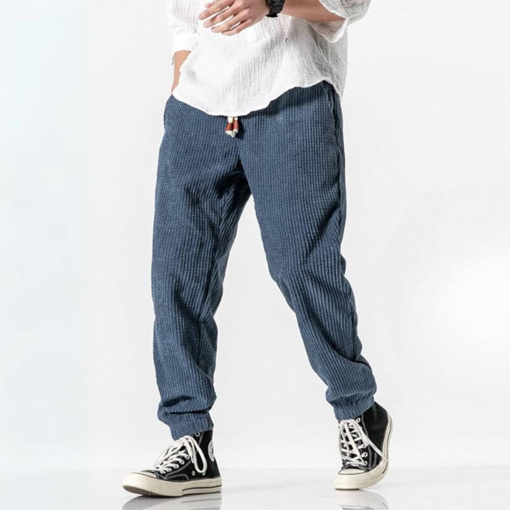 Pantalon de Jogging Homme Cordeau Ajustable en Tissu Doux 2