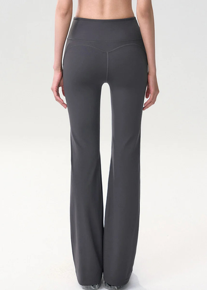Pantalon de yoga femme taille haute évasé 4
