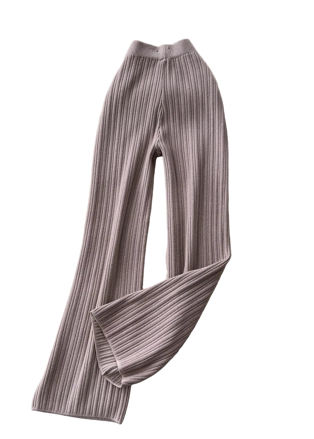 Pantalon droit femme taille haute tricoté automnal 0
