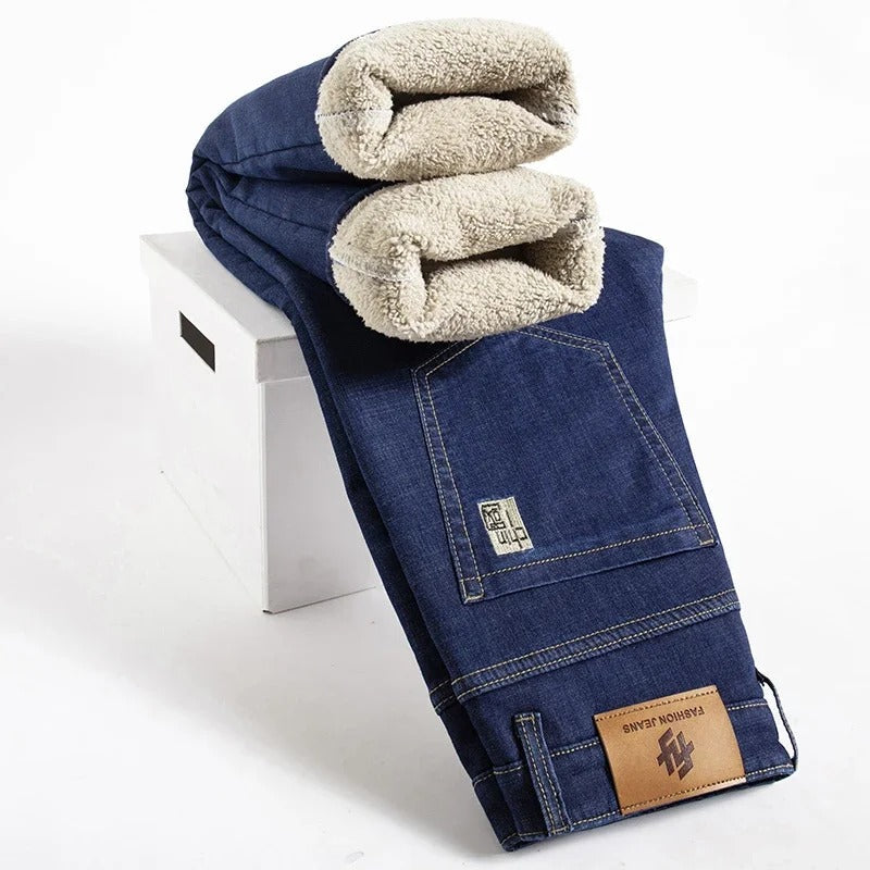 Pantalon droit pour homme en denim d'agneau 0