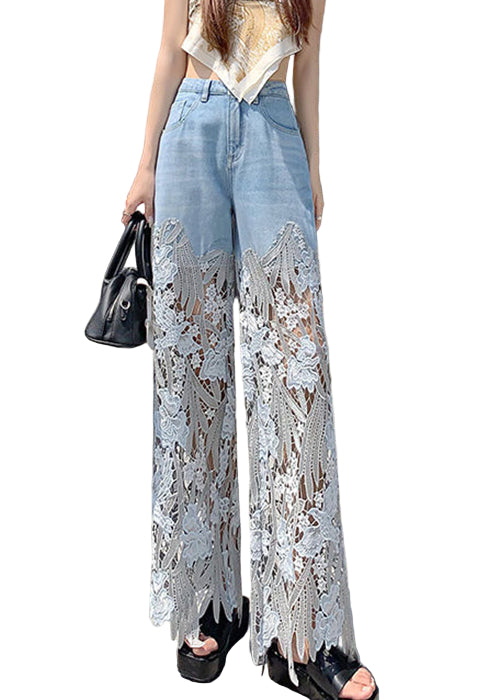 Pantalon en Denim Patchwork pour Femme 0